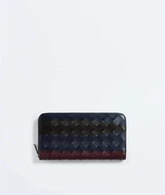 Кошелек на молнии с плетением Intrecciato BOTTEGA VENETA, коричневый 47361998