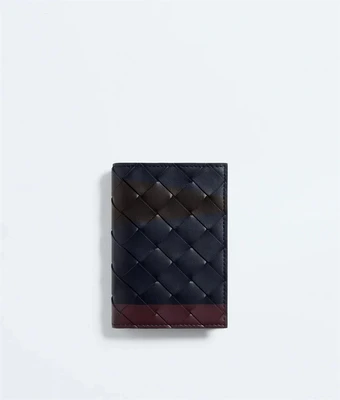 Футляр для карточек с клапаном Intrecciato BOTTEGA VENETA, коричневый 47362074