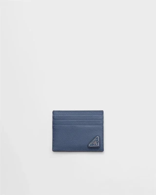 Визитница из сафьяновой кожи Prada, синий 47343481
