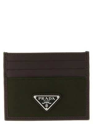 Кардхолдер из нейлона и кожи Prada, зеленый 47354575