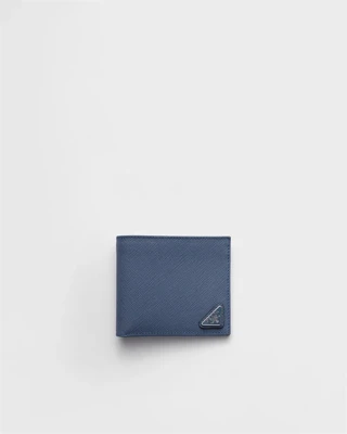 Кошелек из кожи Saffiano Prada, синий 47343478
