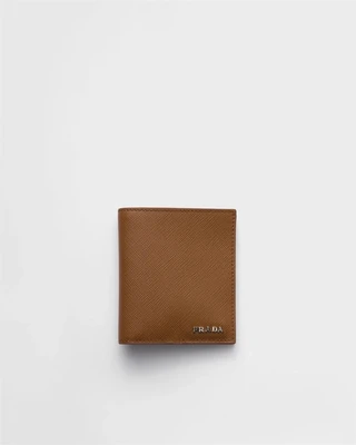 Кошелек из кожи Saffiano Prada, коричневый 47343479