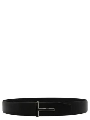 Ремень с пряжкой в виде буквы «T» TOM FORD, черный 47356607