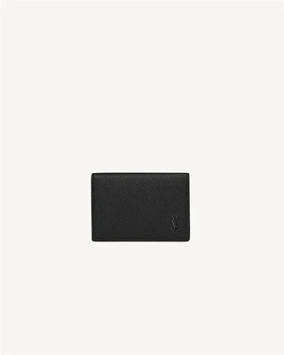 Визитница Cassandre Shadow SAINT LAURENT из зернистой кожи, черный 47361525