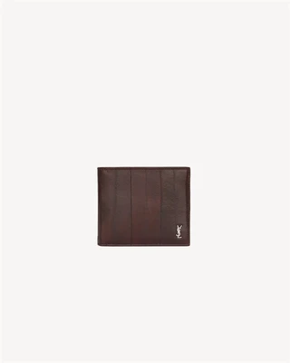 Кошелек TINY CASSANDRE East/West из угря SAINT LAURENT, коричневый 47362077