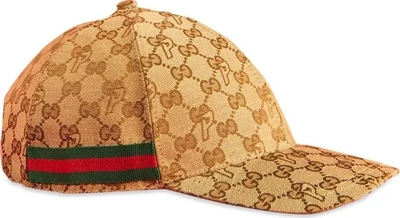 Бейсболка Gucci x Palace GG-P Canvas Baseball Hat Beige, бежевый 666131