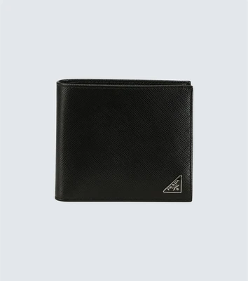 Складной кожаный кошелёк Prada, черный 25626097