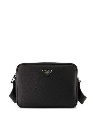 Сумка через плечо из кожи с логотипом Prada, черный 24276671