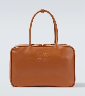 Кожаная сумка-тоут Beau Large Miu Miu, Cognac 25641716