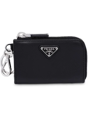 Prada брелок из кожи saffiano, черный 18011710
