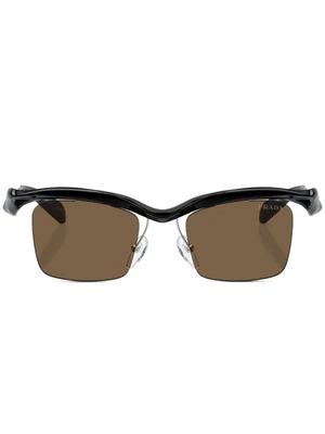 Prada Eyewear солнцезащитные очки без оправы, черный 15669856