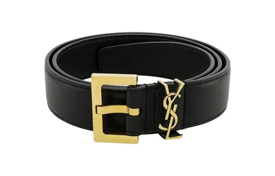 Кожаный ремень унисекс Saint Laurent с монограммой 4510959