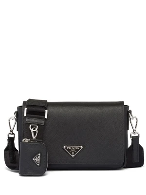 Сумка на плечо из сафьяновой кожи Prada, черный 25858796