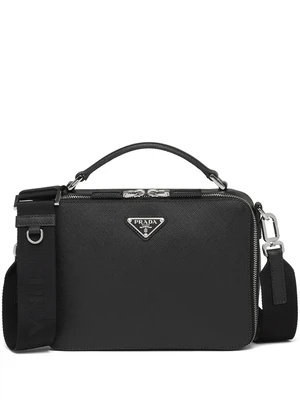Сумка Brique из сафьяновой кожи Prada, черный 25842786
