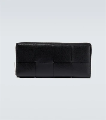 Кожаный кошелек Intreccio Bottega Veneta, черный 2093902