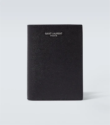 Кожаный кошелек с логотипом Saint Laurent, черный 2108092