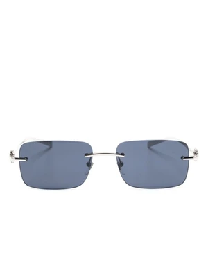 Gucci Eyewear солнцезащитные очки в прямоугольной оправе, серебристый 15769078