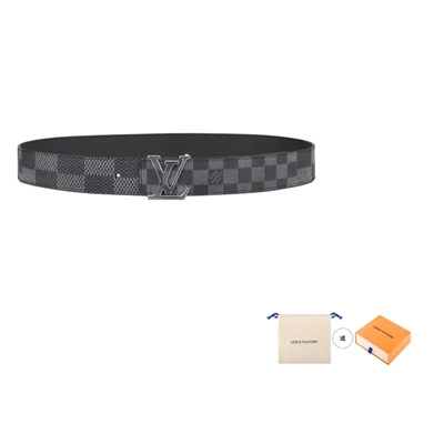 Мужской ремень Louis Vuitton, черный/серый 10443436