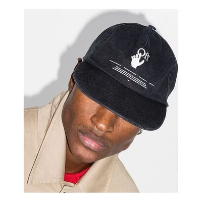 Кепка OFF-WHITE HANDS-OFF Logo Baseball Cap Peaked Cap Black, черный 6664922