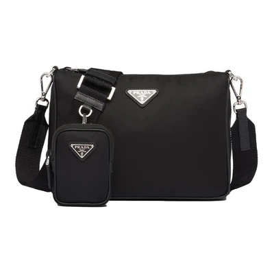 PRADA Хобо нейлоновый 3-в-1 мужской чёрный мессенджер портфель наплечная сумка через плечо 28008323
