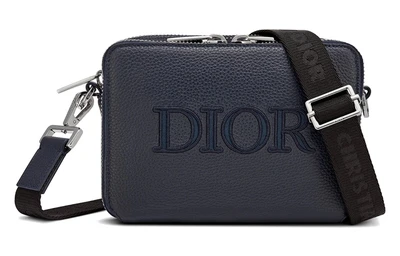 DIOR Кожаный посыльный мешок через плечо мужской морской синий 27927048