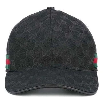 Бейсболка original gg canvas baseball hat with web 'black' Gucci, черный 21165479