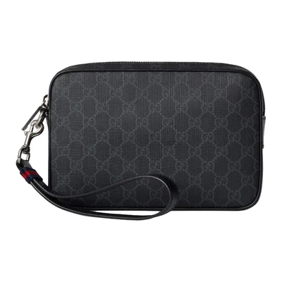 GUCCI Клатч GG Supreme Canvas мужской черный 27944654