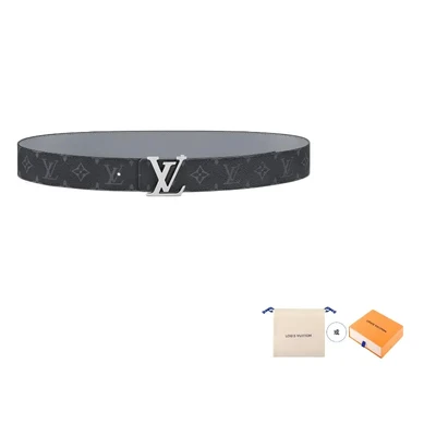 Мужской ремень Louis Vuitton, черный/серый 10443474