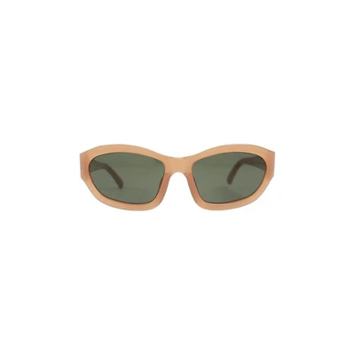 Солнцезащитные очки Dries Van Noten x Linda Farrow Rectangle Sunglasses, цвет Dark Camel/Silver/Green 15107793