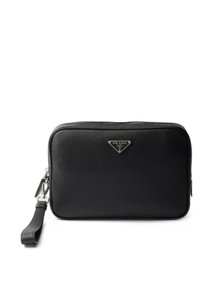 Клатч с логотипом Prada, черный 25905294