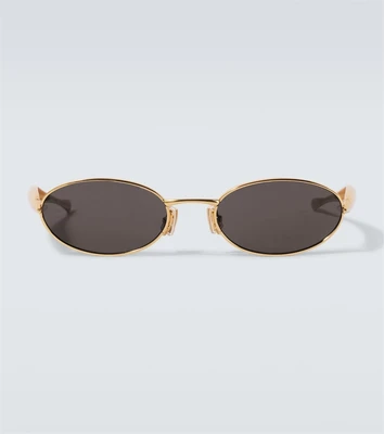 Овальные солнцезащитные очки Sardine Bottega Veneta, Gold-Gold-Grey 25623484