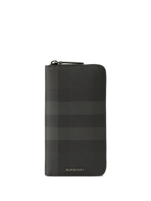 Фактурный кошелек с круговой молнией Burberry, серый 11684814