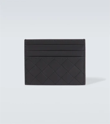 Визитница из кожи intrecciato Bottega Veneta, черный 5937867