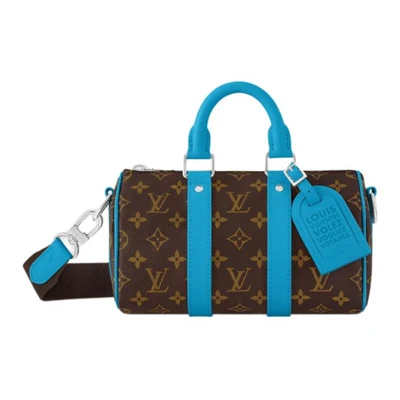 LOUIS VUITTON Сумка из лакированного полотна на плечо через плечо мужская синяя и коричневая 27972816