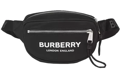 Сумка через плечо Burberry с логотипом Cannon из Econyl, маленькая, черная 26500429