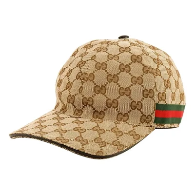 Бейсболка original gg canvas baseball hat with web 'original gg' Gucci, бежевый 21165483