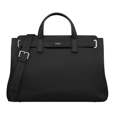 DIOR Кожаная сумка-шоппер наплечная через плечо мужская черная 27926900