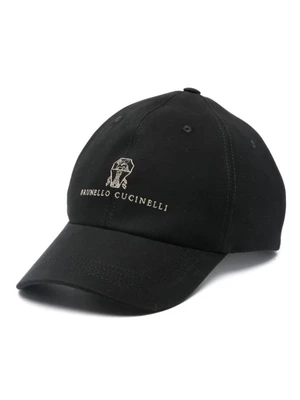 Brunello Cucinelli кепка с вышитым логотипом, черный 15797006