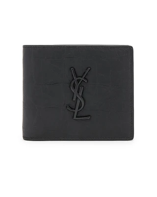 Кошелек с тиснением под крокодила Billfold Saint Laurent, Black 27099401