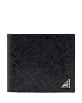 Кошелёк из сафьяновой кожи с монетницей Prada, черный 25346281