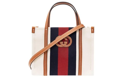 GUCCI Хлопковая сумка-тоут с кантом из кожи 27943584