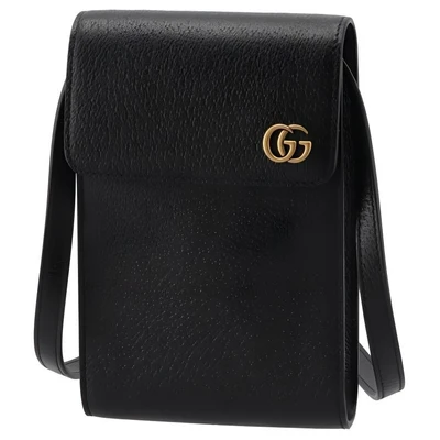 GUCCI Кожаный мужской мини-кроссбоди черный 27945091