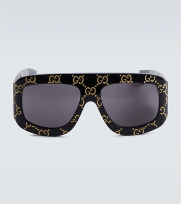 Солнцезащитные очки-оверсайз с узором gg Gucci, черный 5937533