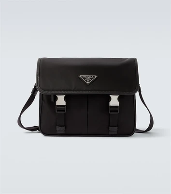 Сумка через плечо с отделкой из кожи Re-Nylon Prada, черный 25627684