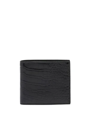 Кошелек с тиснением под кожу крокодила Prada, черный 20541081