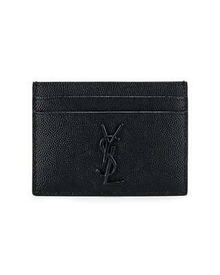 Чехол для кредитных карт с монограммой Saint Laurent, черный 20115182
