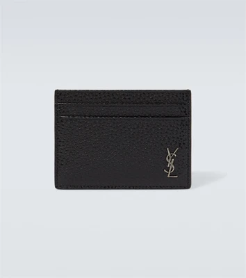 Кожаная визитница Saint Laurent, черный 5937248