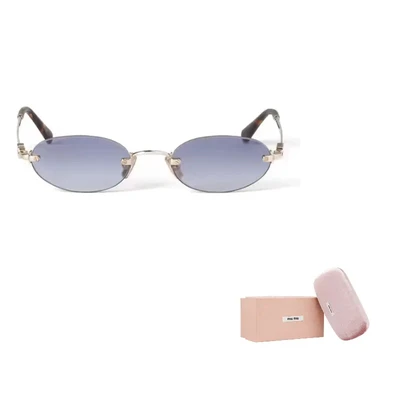 MIU MIU Солнцезащитные очки овальной формы Eyewear Gold 27984052