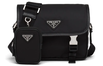 PRADA Нейлоновая сумка комбо мужская черная наплечная 28008464