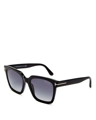 Поляризованные квадратные солнцезащитные очки Selby, 54 мм Tom Ford, цвет Black 6765199
